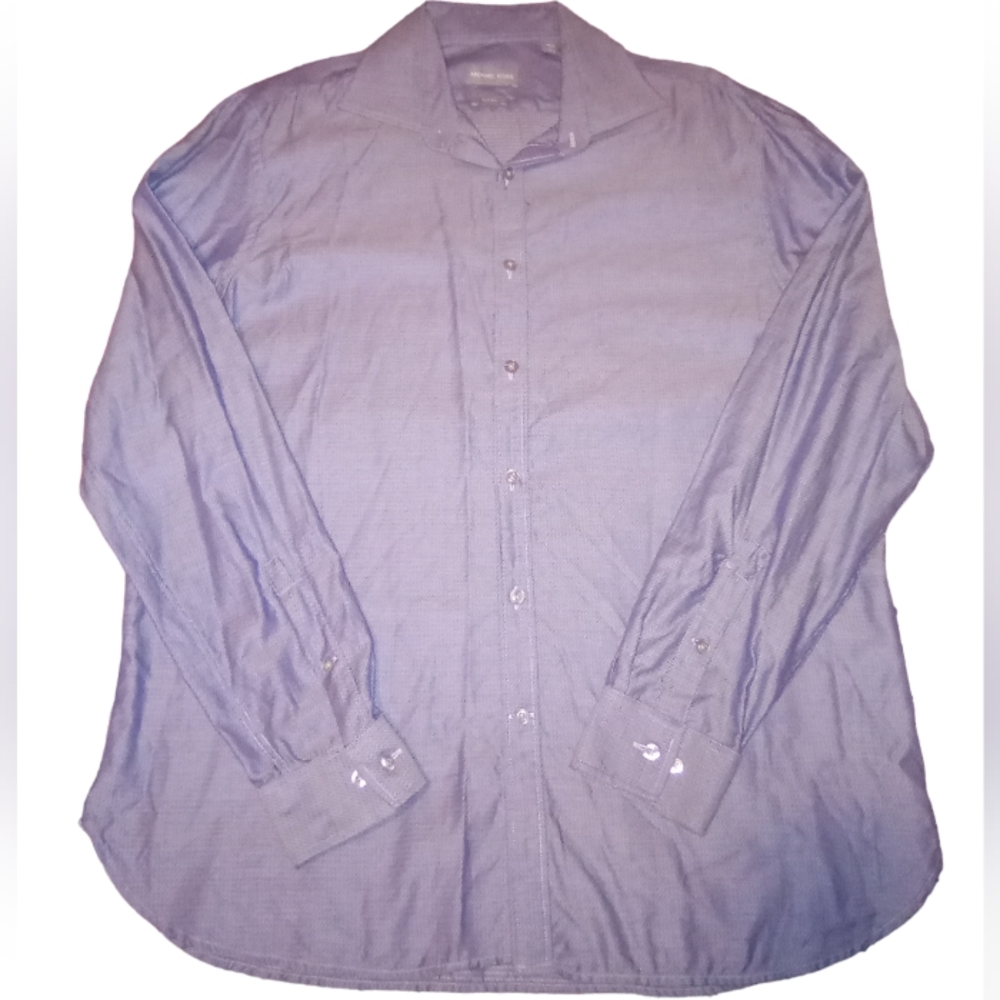 Mens Michael Kors Long Sleeve Shirt Size XL 34/35 Slim Fit